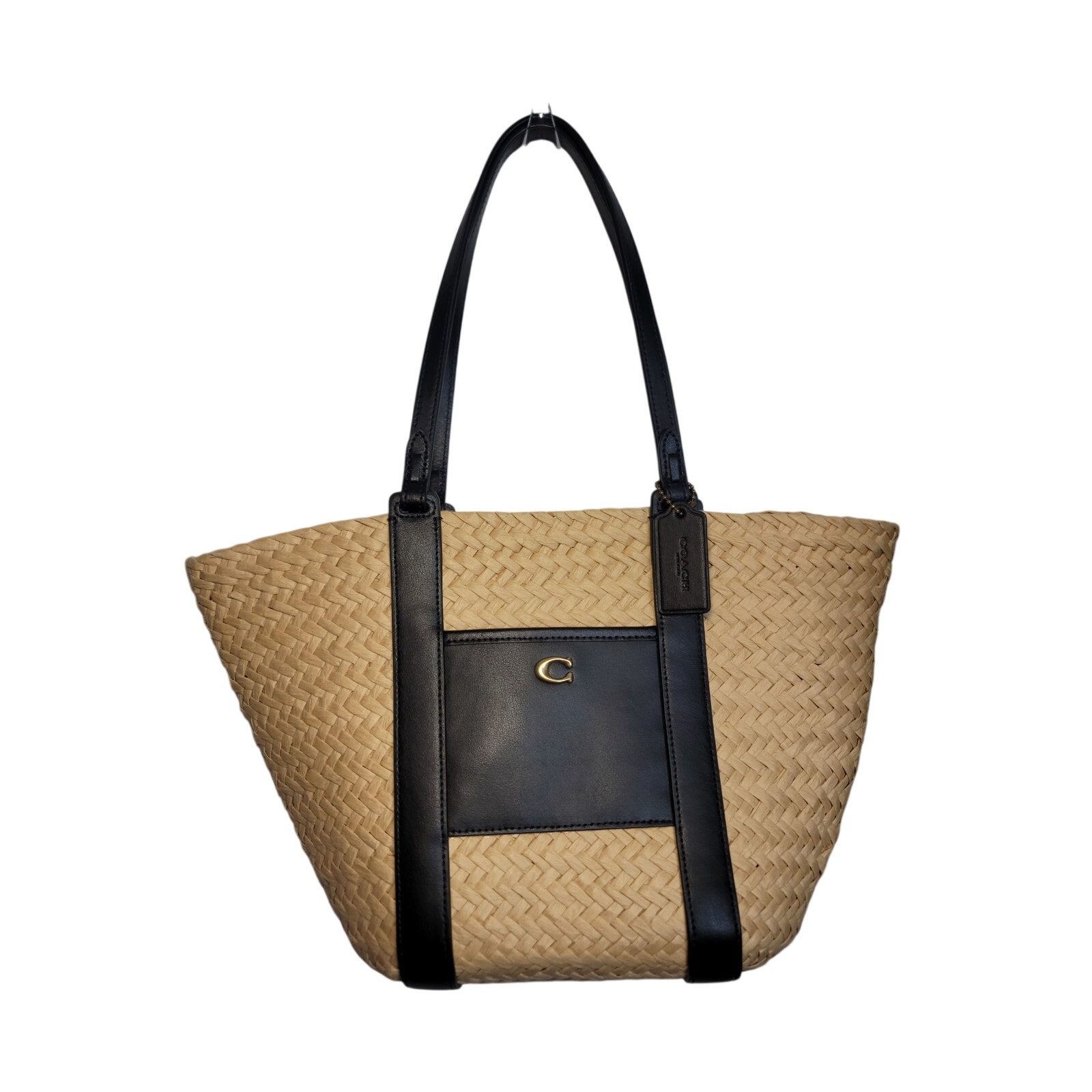 Coach Small Straw Pocket Tote Bag